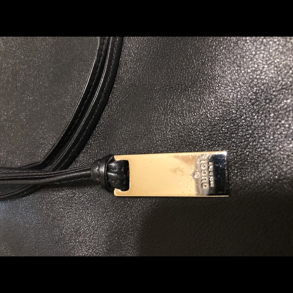 🍾 FIRM XL Gucci Drawstring Bag in Black Leather - Picture 4 of 9